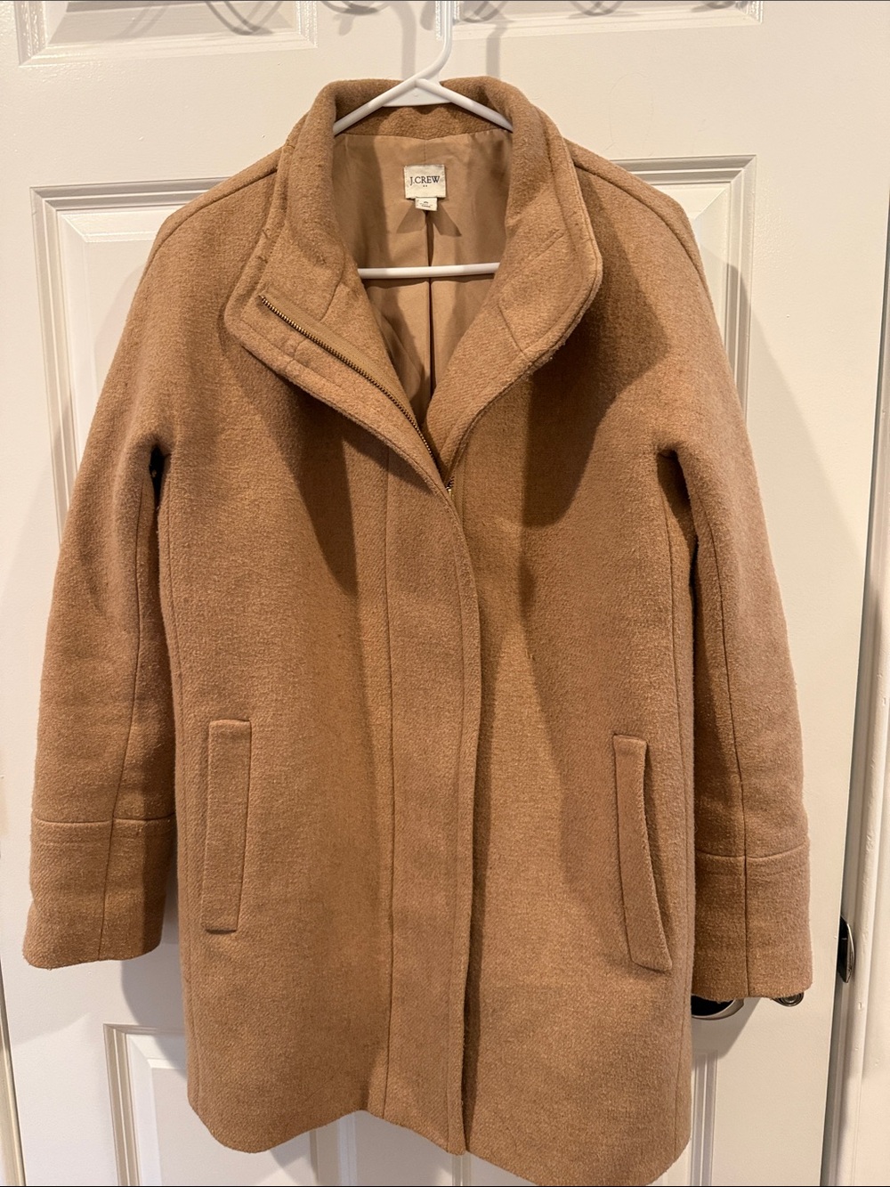 J. Crew Factory City Coat in Camel Wool Blend